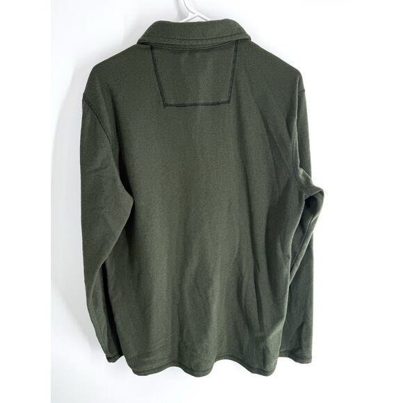LL Bean Shirt Collared Pocket Men’s Pullover Green Long Sleeve Size M Tall - Picture 3 of 6